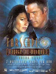 Promotional poster for Farscape: Through the Wormhole on a wormhole trading card sell sheet