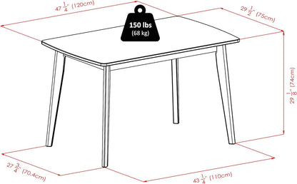 94848 Shaye Dining Table, Walnut, 47.2X29.53X29.13-2