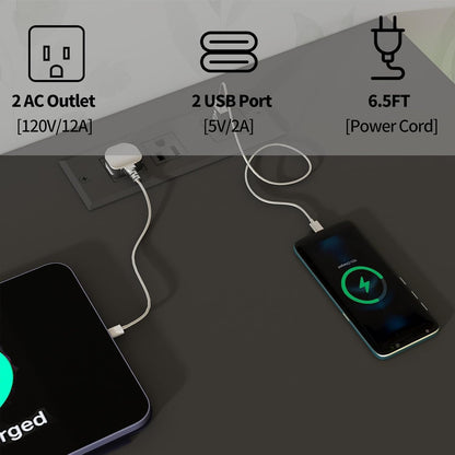 LED Dresser with Rack, Charging & 5 Drawers Black-3