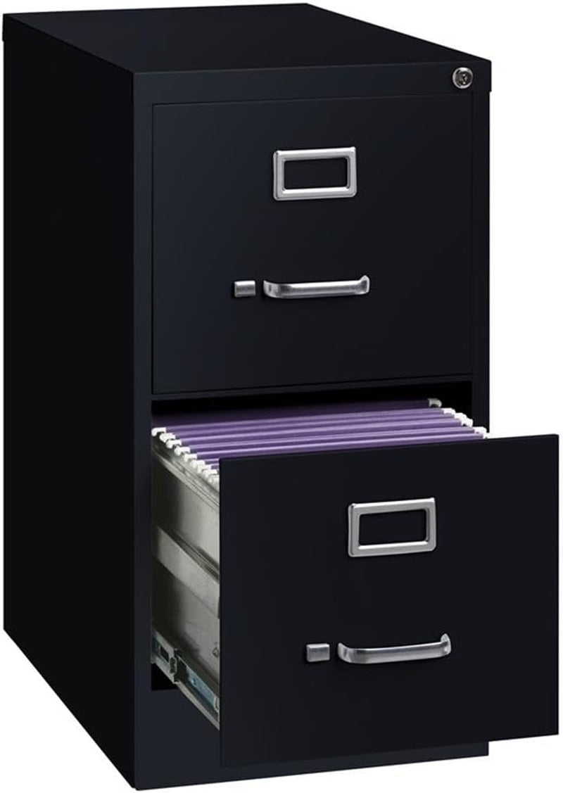 2 Drawers 28.38" Vertical Black Metal Filing Cabinet Lockable Pre-Assembled Stationary Letter Size for Home, Office-4