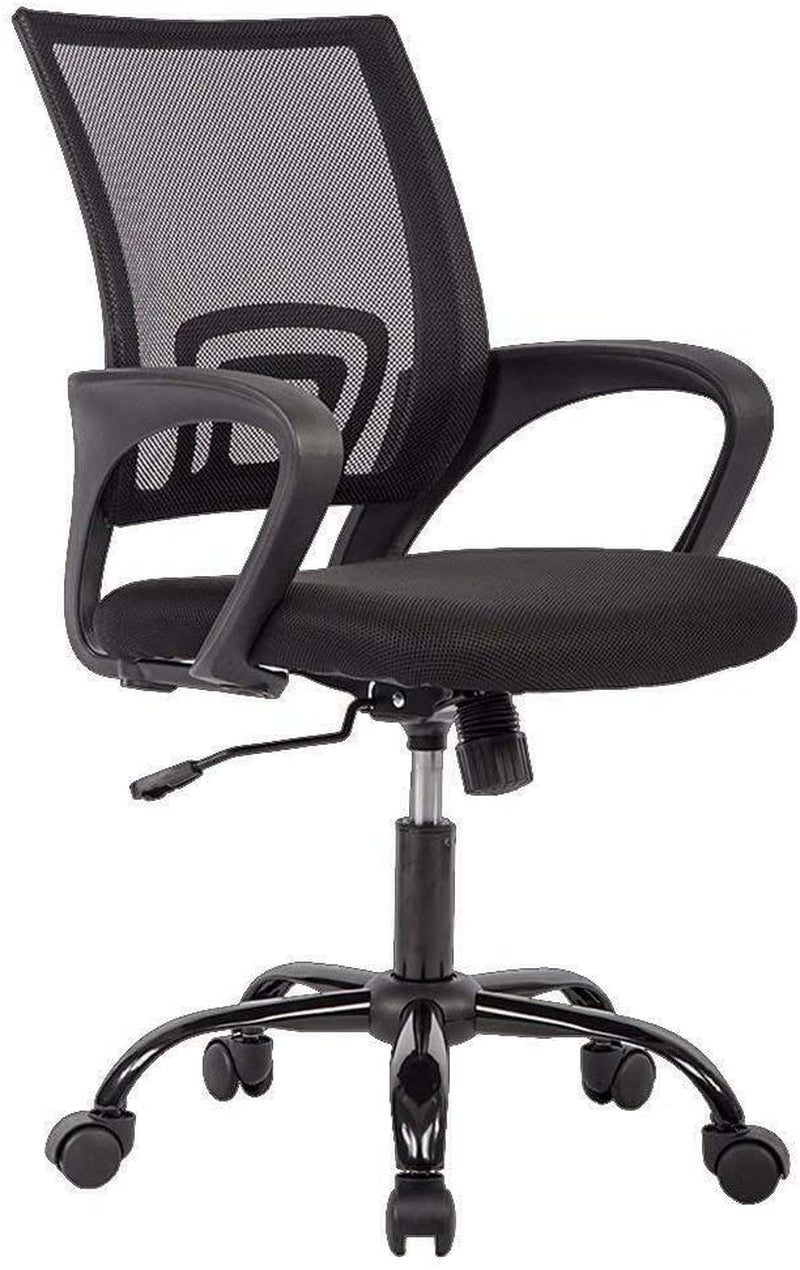 Office Chair Ergonomic Cheap Desk Chair Mesh Computer Chair Lumbar Support Modern Executive Adjustable Stool Rolling Swivel Chair for Back Pain (Black)-0
