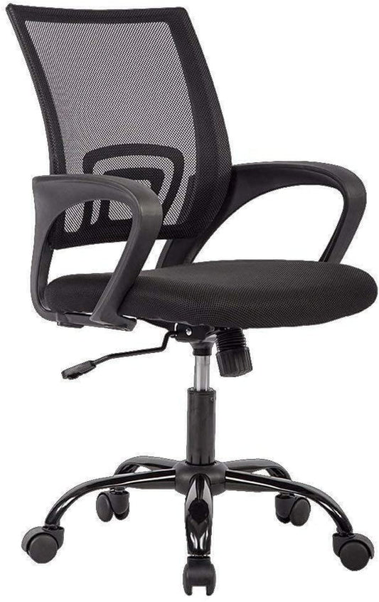 Office Chair Ergonomic Cheap Desk Chair Mesh Computer Chair Lumbar Support Modern Executive Adjustable Stool Rolling Swivel Chair for Back Pain (Black)-0