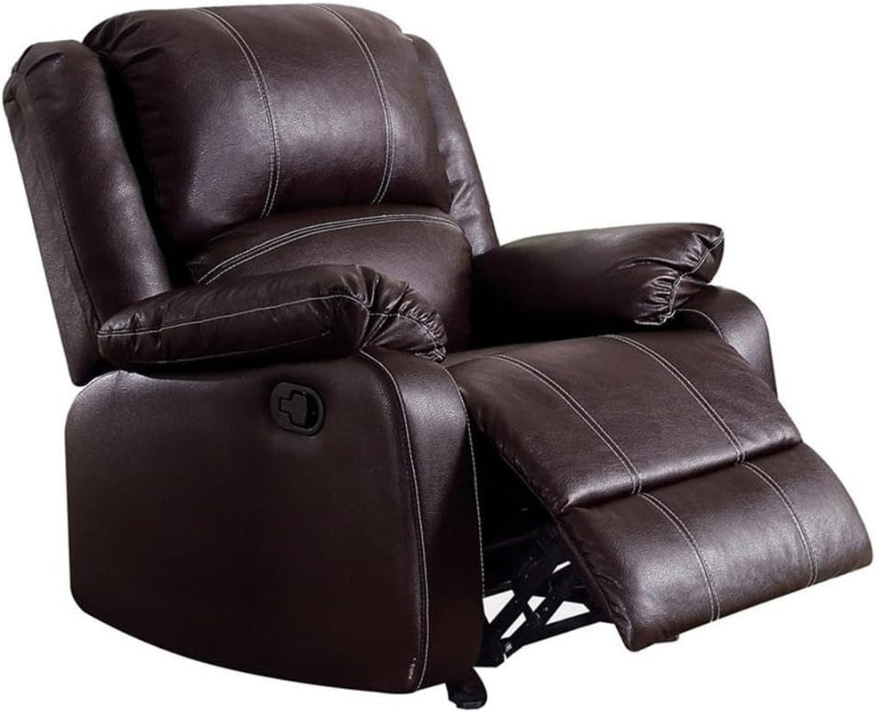 Brown Faux Leather Recliner Loveseat-4