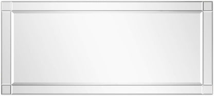 Modern Squared Corner Rectangle Wall Mirror for Vanity & Bathroom Solid Wood Frame, 1"-Beveled Center, Ready to Hang, 24" X 54", Clear-3