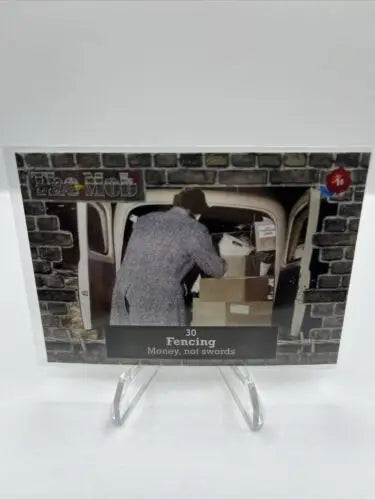 Vintage-style card featuring a man loading boxes for Historic Autographs Mob 2 #30