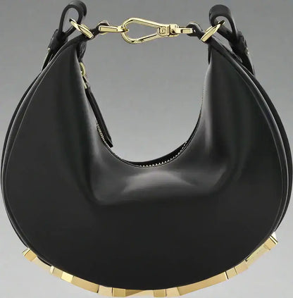 FENDI Fendigraphy Ring Mini leather shoulder bag with gold hardware and studs