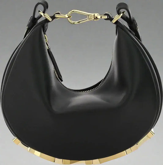 FENDI Fendigraphy Ring Mini leather shoulder bag with gold hardware and studs