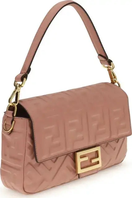 FENDI Pink Baguette Bag with Embossed Monogram | STORE 7994 - Handbags