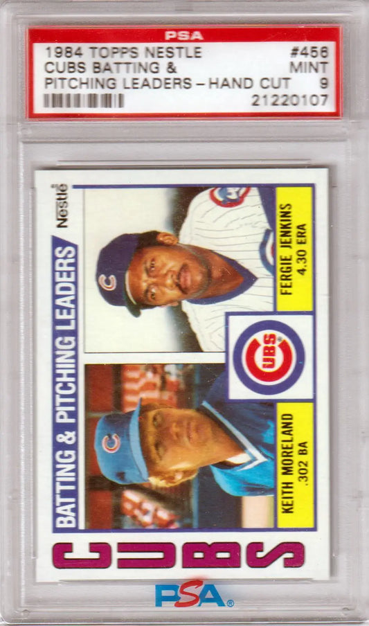 1984 Topps Nestle Cubs baseball card featuring Fergie Jenkins, PSA 9 Mint