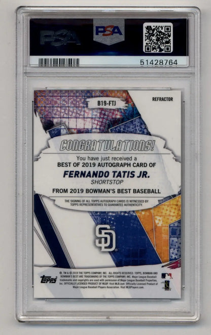Encapsulated Fernando Tatis Jr. autographed refractor auto baseball card PSA 10 Gem Mint