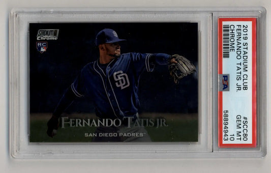 Graded 2019 Stadium Club Chrome Fernando Tatis Jr baseball card PSA 10 Gem Mint