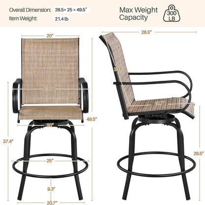 Outdoor Swivel Barstools Set of Four for Comfort-2