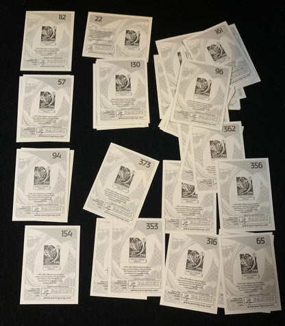 Trading card backs from FIFA World Cup SOCCER 2015 Canada Women’s World Cup Sticker Pack