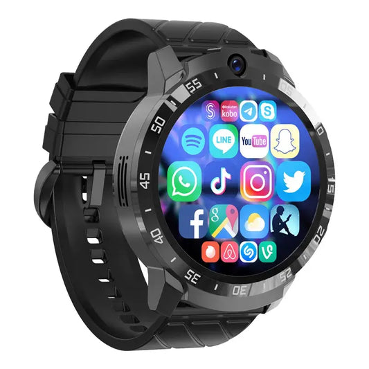 Black MT27 Smartwatch with round touchscreen, 128G Music, Bluetooth, Camera, scanning code