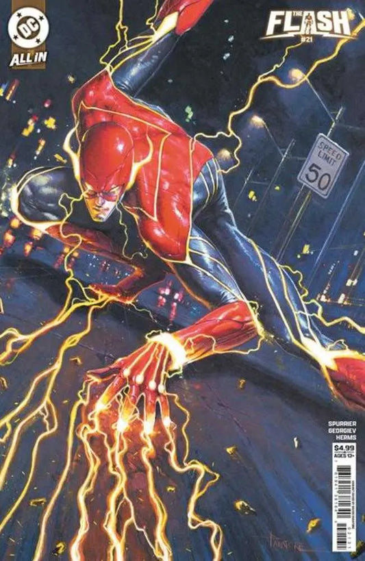 Flash comic book cover B Davide Paratore Card Stock Variant featuring bad moon rising artwork