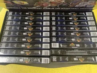 Stack of new unopened Flex NBA Expansion Sets in sealed display box for collectors