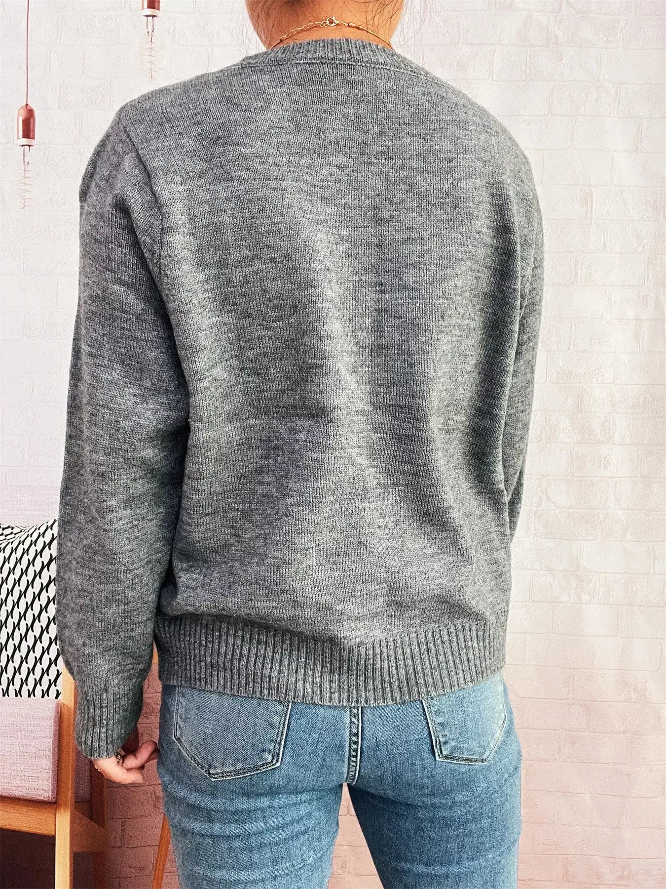 Floral Ribbed Hem Tie Front Cardigan - Cardigan