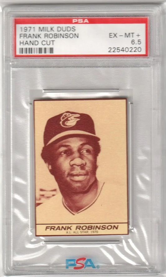 Graded 1971 Frank Robinson baseball card featuring Milk Duds PSA, ORIOLES ESPN 2K Sports