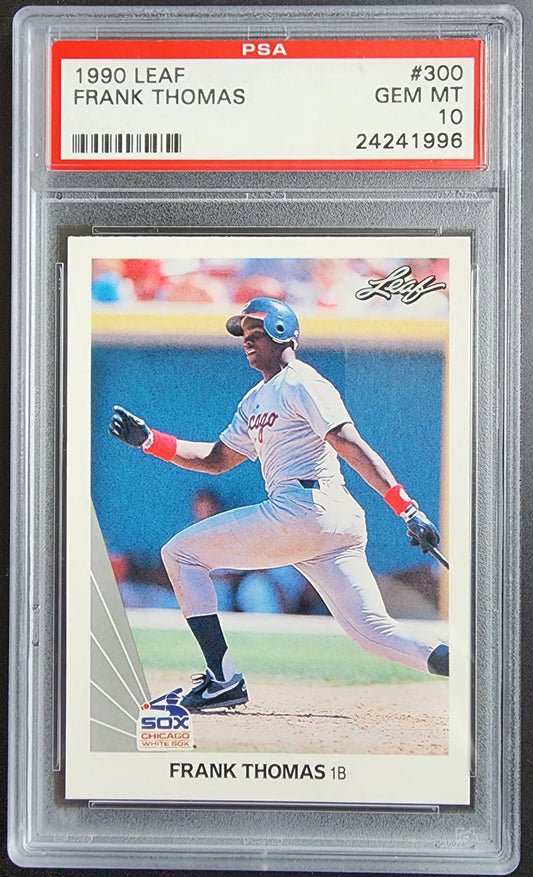 Frank Thomas 1990 Leaf #300 gem mint baseball card with PSA 10 rating and serial number