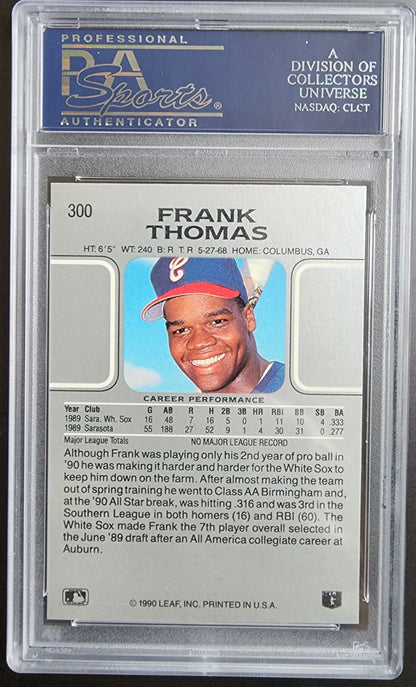 Frank Thomas 1990 Leaf baseball card graded PSA 10 Gem Mint for gem mint baseball collectors