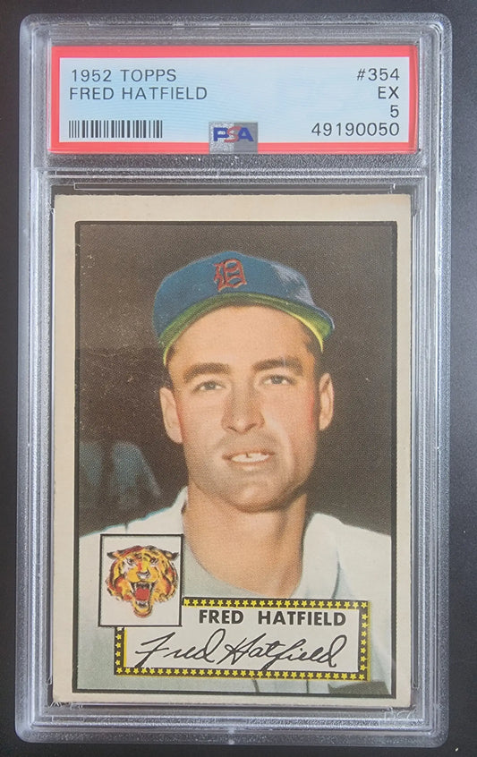 Graded 1952 Topps Fred Hatfield baseball card PSA 5 collectible item