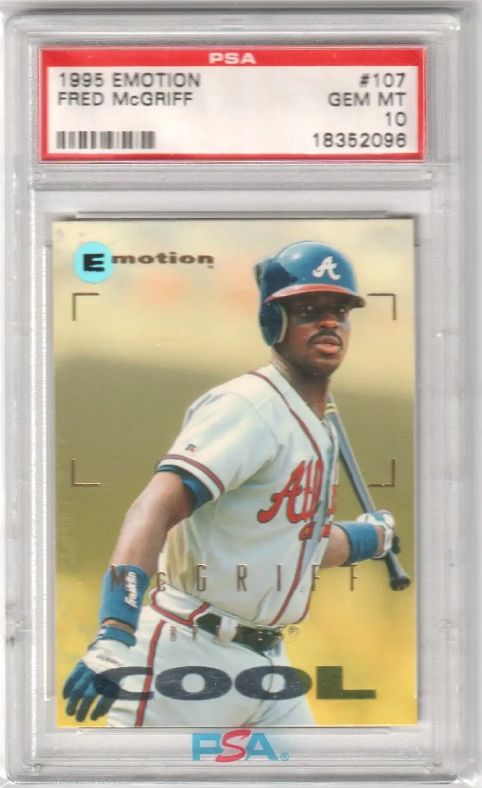 Graded Fred McGriff 1995 Fleer eMotion Cool baseball card single from Columbia Hobby with box free shipping
