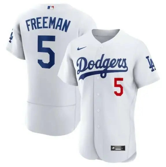 White Dodgers baseball jersey with Freddie Freeman Los Angeles Dodgers Nike Authentic logo