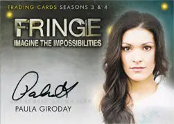 Autograph card featuring Paula Giroday as Jill Ruiz with dark hair and signature
