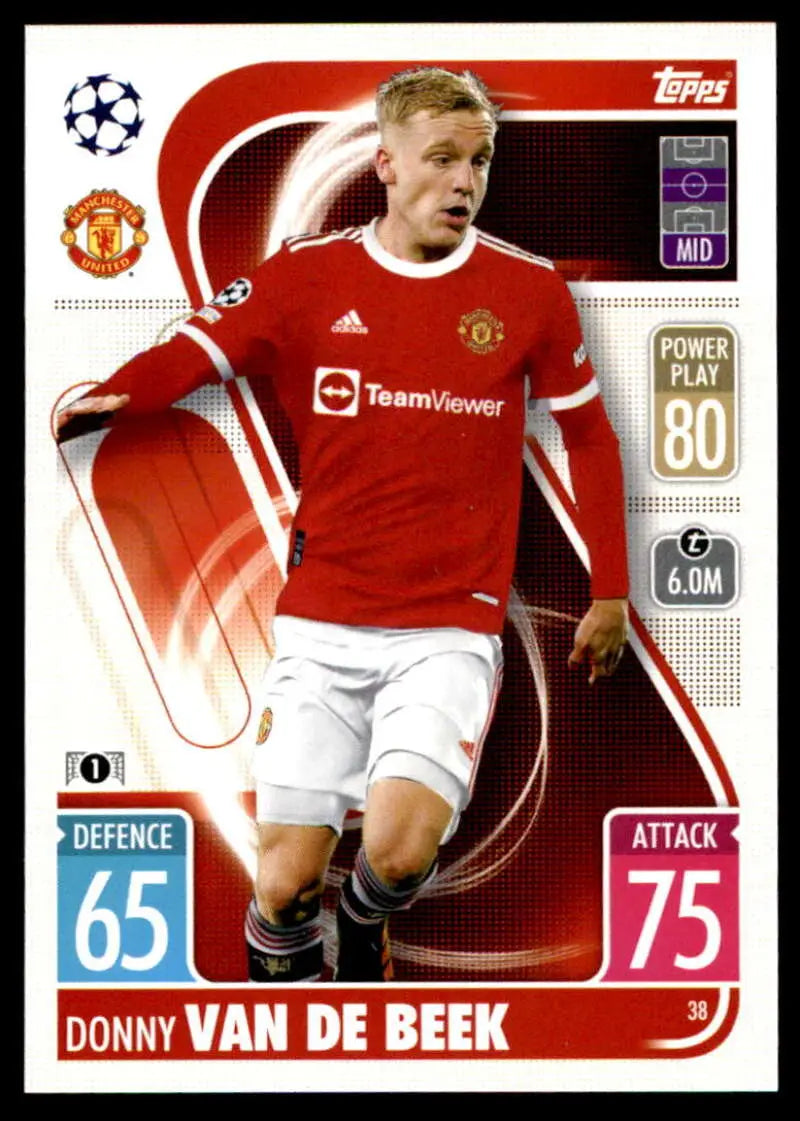 2021-22 Topps Match Attax UEFA Champions League #38 Donny van de Beek NM-MT