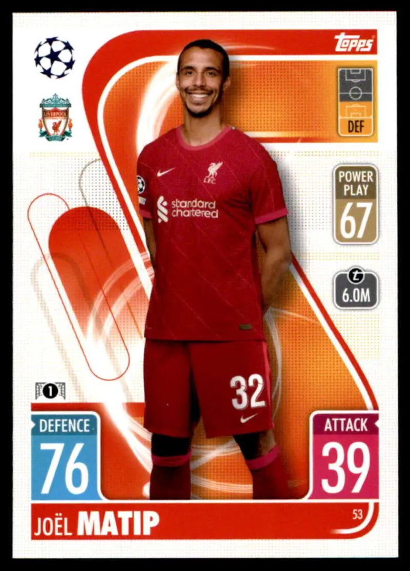 2021-22 Topps Match Attax UEFA Champions League #53 Joel Matip NM-MT