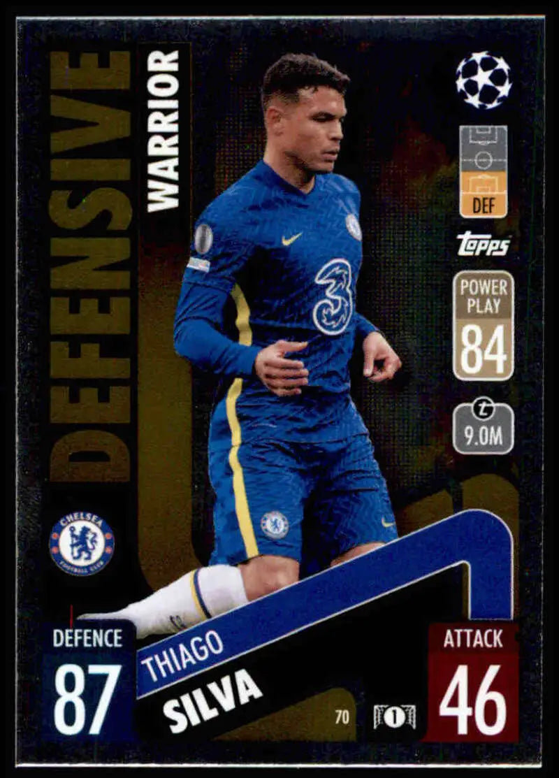 2021-22 Topps Match Attax UEFA Champions League #70 Thiago Silva Defensive Warrior NM-MT