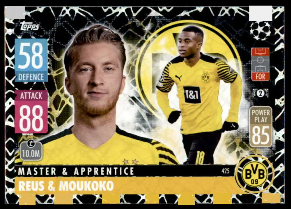 2021-22 Topps Match Attax UEFA Champions League #425 Marco Reus/Youssoufa Moukoko Master & Apprentice NM-MT