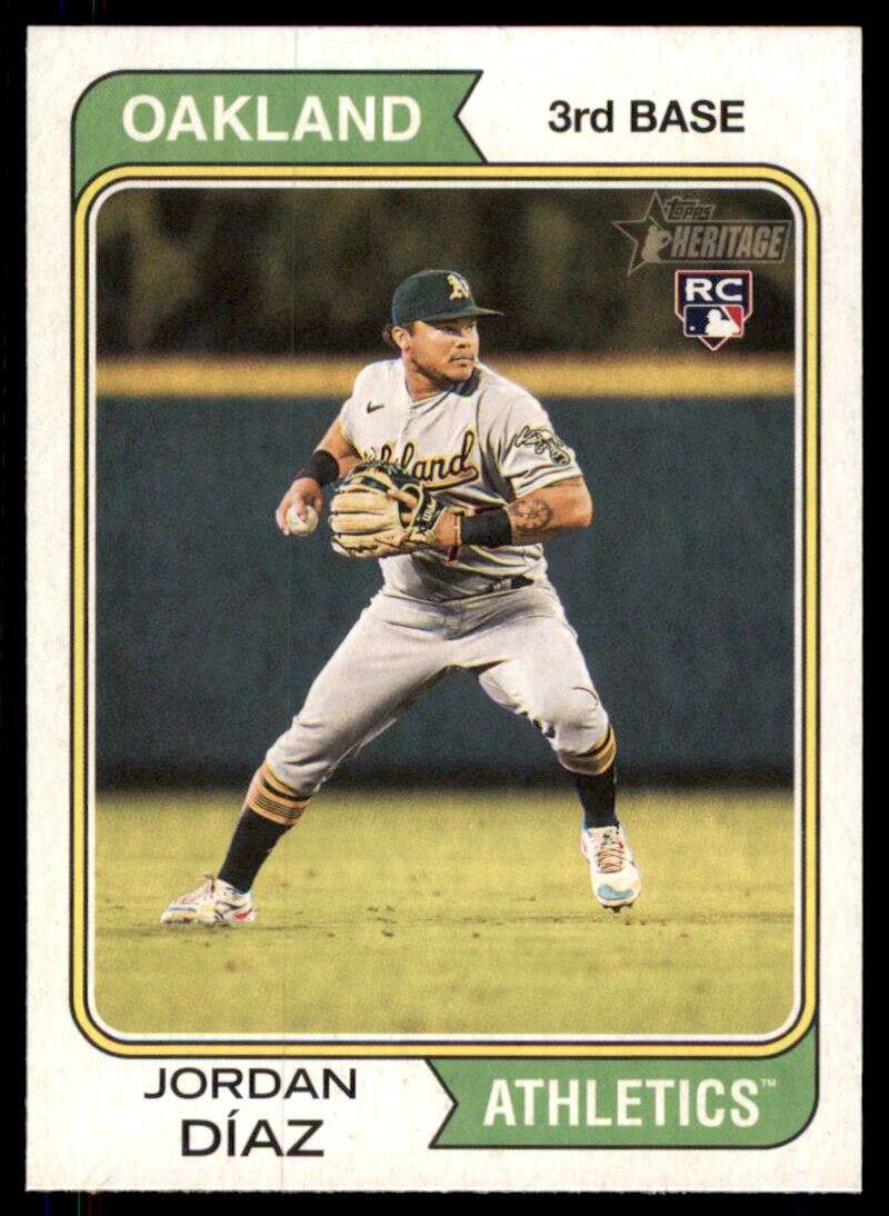 2023 Topps Heritage #153 Jordan Diaz NM-MT RC Rookie Athletics