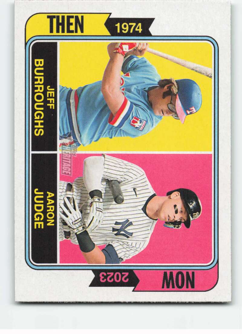 2023 Topps Heritage Then and Now #TAN-12 Aaron Judge/Jeff Burroughs NM-MT
