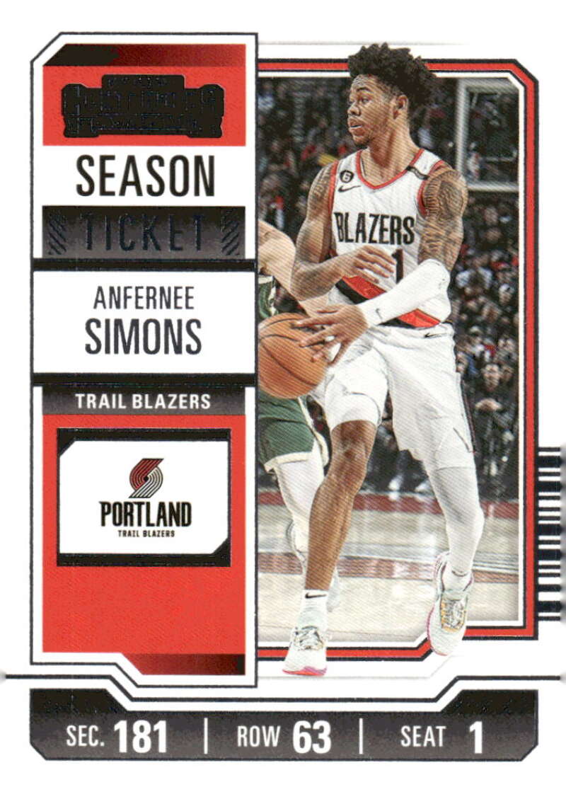 2023-24 Panini Contenders Season Ticket Retail #54 Anfernee Simons NM-MT Blazers
