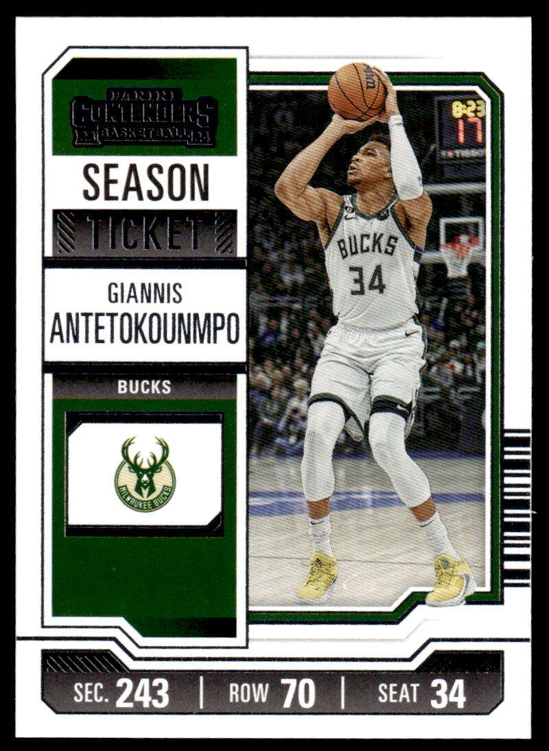 2023-24 Panini Contenders Season Ticket Retail #66 Giannis Antetokounmpo NM-MT Bucks