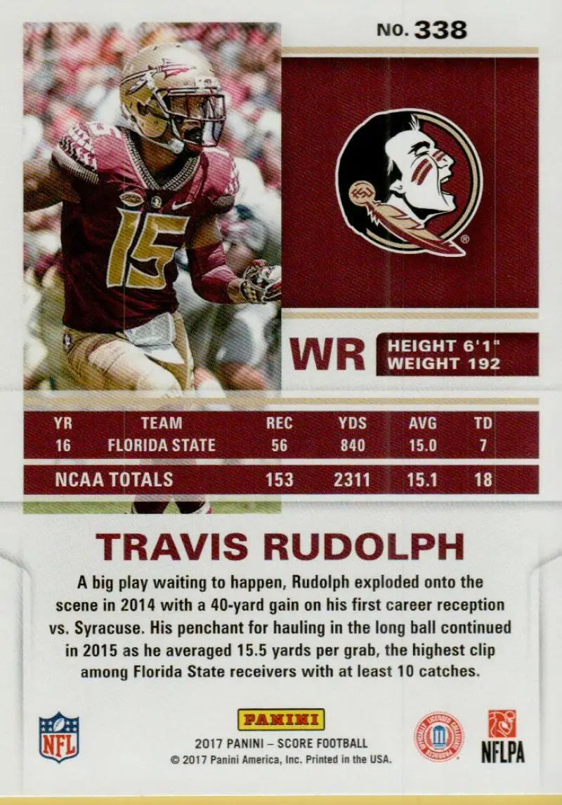2017 Score Rookies #338 Travis Rudolph NM-MT RC Rookie
