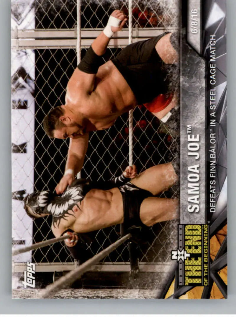 2017 Topps NXT Matches and Moments #43 Samoa Joe Defeats Finn Balor in a Steel Cage Match NM-MT