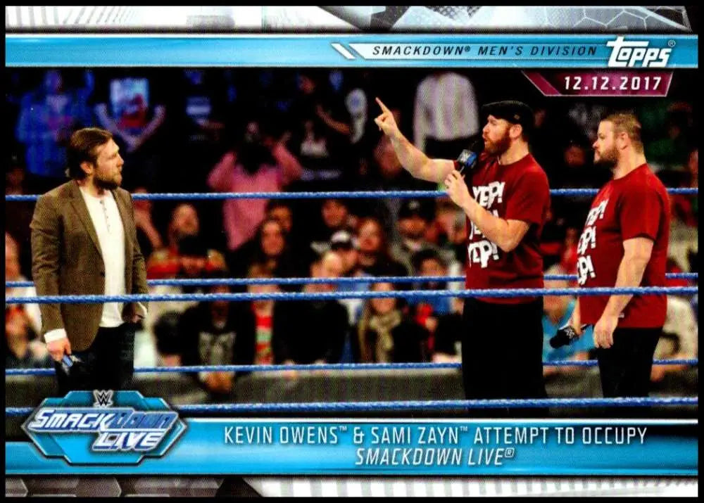 2019 Topps Road to WrestleMania #75 Kevin Owens/Sami Zayn Attempt to Occupy SmackDown NM-MT