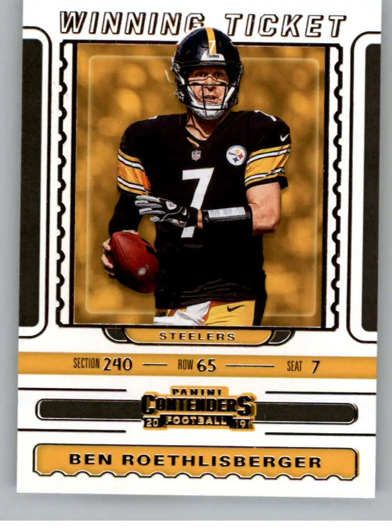 2019 Panini Contenders Winning Ticket #9 Ben Roethlisberger NM-MT