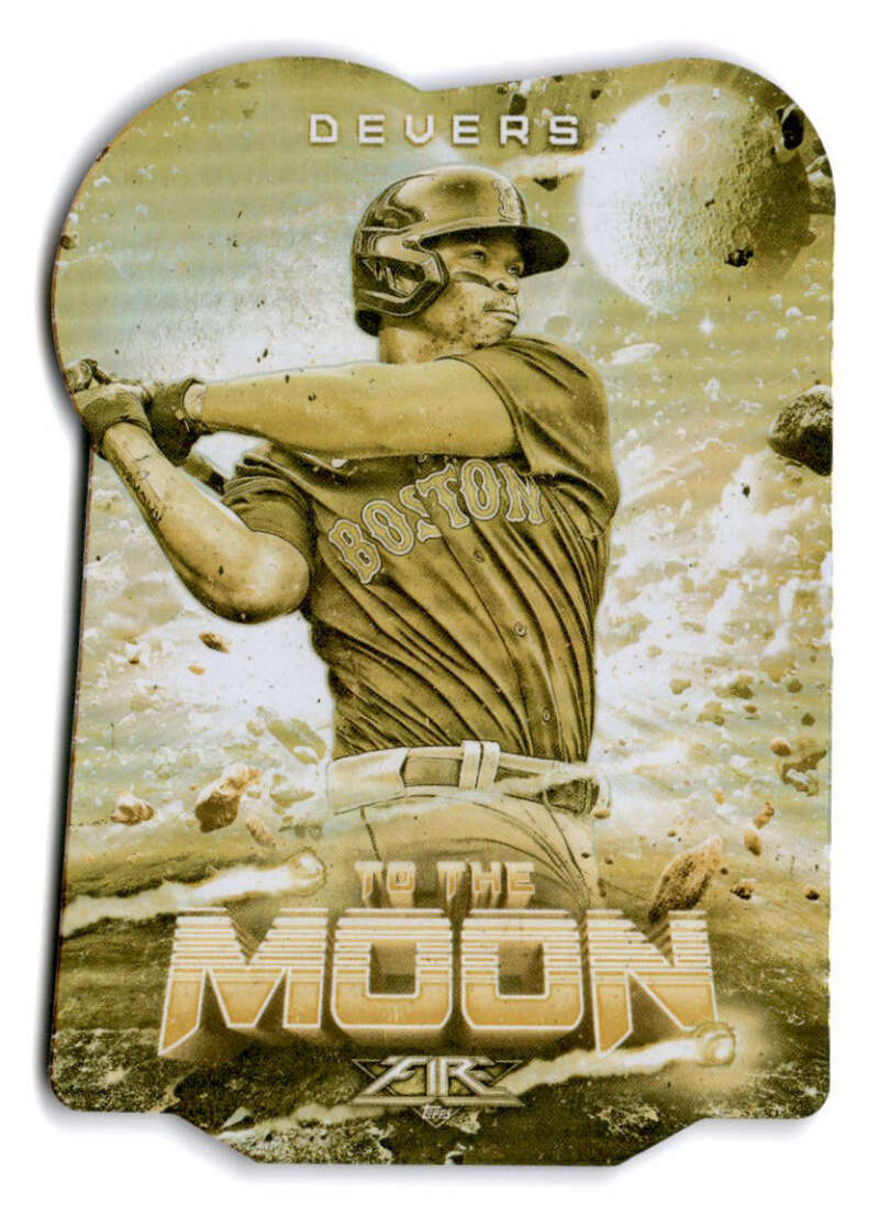 2022 Topps Fire To The Moon Gold Minted #TTM-20 Rafael Devers NM-MT Boston Red Sox Baseball Card Image 1