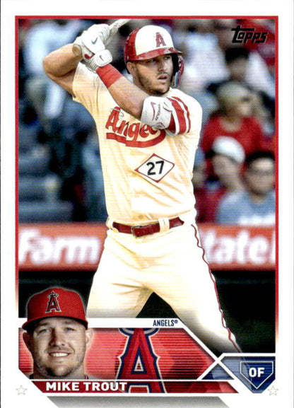 2023 Topps #27 Mike Trout NM-MT Los Angeles Angels Baseball Card Image 1