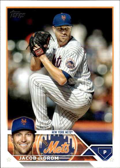 2023 Topps #48 Jacob deGrom NM-MT New York Mets Baseball Card Image 1