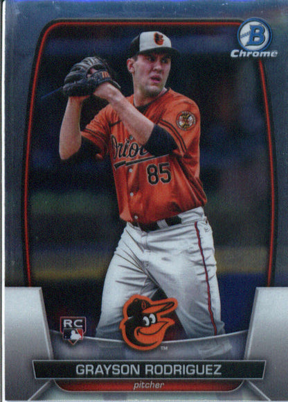 2023 Bowman Chrome #22 Grayson Rodriguez NM-MT RC Rookie Baltimore Orioles Baseball Card