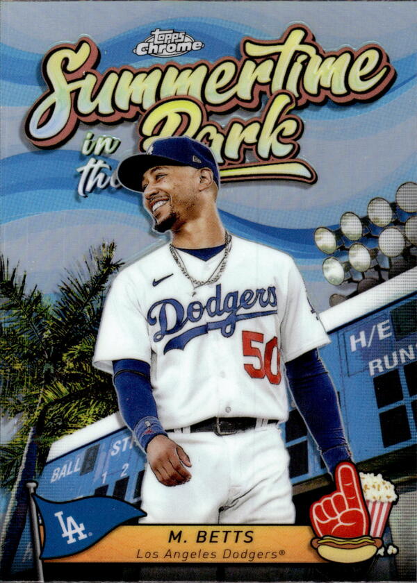 2024 Topps Chrome Summertime in the Park Refractor #SITP-1 Mookie Betts NM-MT Los Angeles Dodgers Baseball Card Image 1