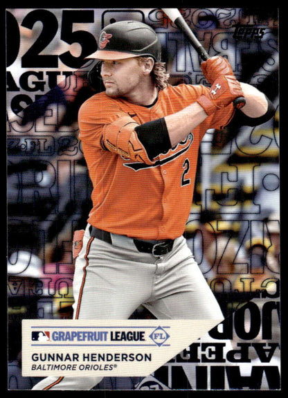 2025 Topps Training Grounds #TG-12 Gunnar Henderson NM-MT Baltimore Orioles Baseball Card Image 1