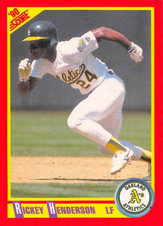 1990 Score #360 Rickey Henderson NM-MT Oakland Athletics Baseball Card Image 1
