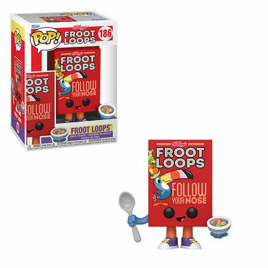 Froot Loops cereal box Funko Pop figure showcasing loops cereal collectible and decor
