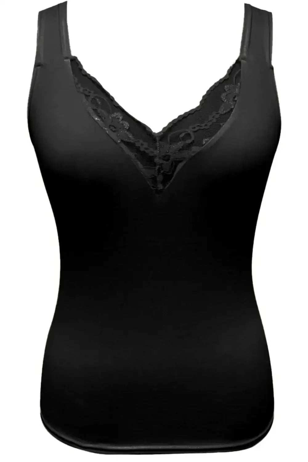 Full Size Lace Detail V-Neck Tank Plus Size - Black / XS/S - Tank Plus Size