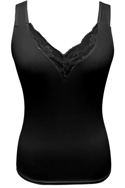 Full Size Lace Detail V-Neck Tank Plus Size - Black / XS/S - Tank Plus Size